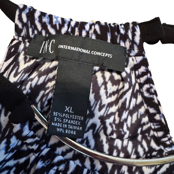 INC International Concepts Women’s Hardware Halter Patterned Pullover Blouse XL - Picture 7 of 8